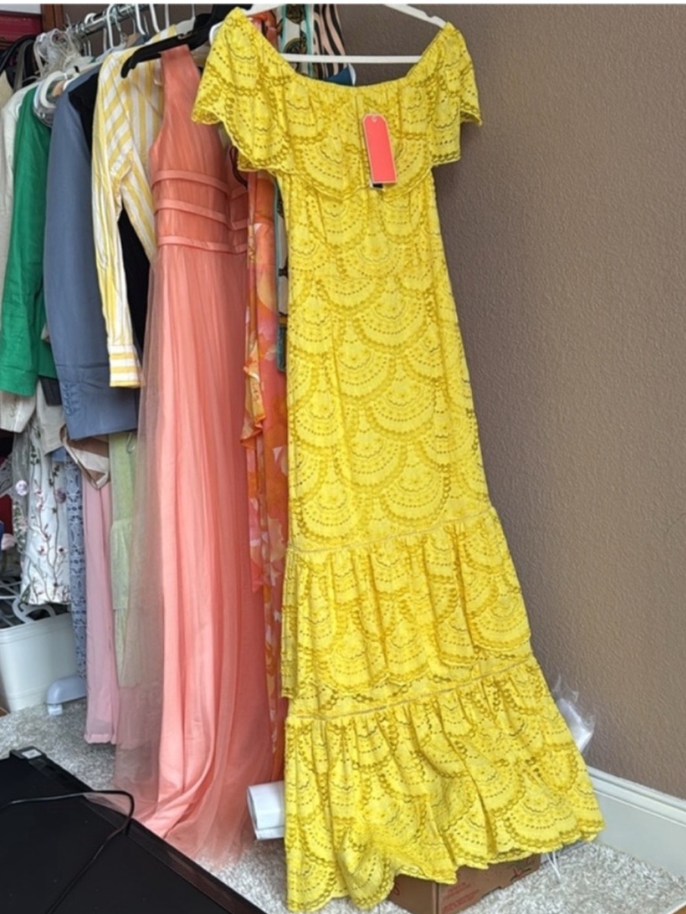 Gianni Bini Yellow Off shoulder Maxi Dress